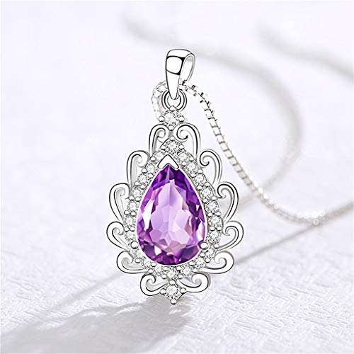 5 callm+Necklace+Amethyst+High+end+Birthstone