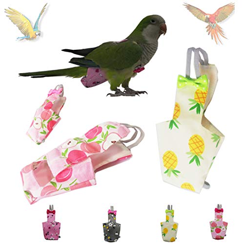 3D Stereoscopic Waterproof Washable Reusable Bird Parrot Diaper Flight Suit Nappy,Soft Pet Pee Pad Suitable for Parrot Macaw,African Grey Budgie Parakeet,Cockatoos,Parrot Bird Diaper (XS, fruit) - Thumbnail 4