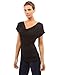 PattyBoutik Women Cowl Neck Short Sleeve Top (Black Medium)
