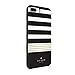 Kate Spade New York Phone Case | for Apple iPhone 8 Plus and iPhone 7 Plus | Protective Phone Cases with Liquid Glitter Design and Drop Protection - Stripe 2 Black/White/Gold