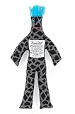 Dammit Doll - Classic Dammit Doll - Deuces Fou - Black on Grey, Blue Hair - Stress Relief, Gag Gift