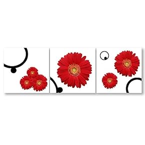 Wall26-3 Panel Canvas Wall Art- Beautiful Flowers -Giclee Painting Wall Bedroom Living Room Home Decoration - 12"x12"x3 Panels