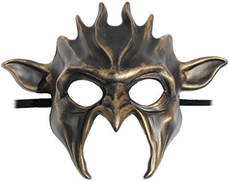 Big Devil Mask Antique Gold 9.25 inch x 11.75 inch