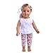 Livoty Doll Clothes Outfit Set T-Shirt Pants Set for 18 Inch American Toy Girl Doll Clothes Accessory Girl Toy (ZRJ81012106)