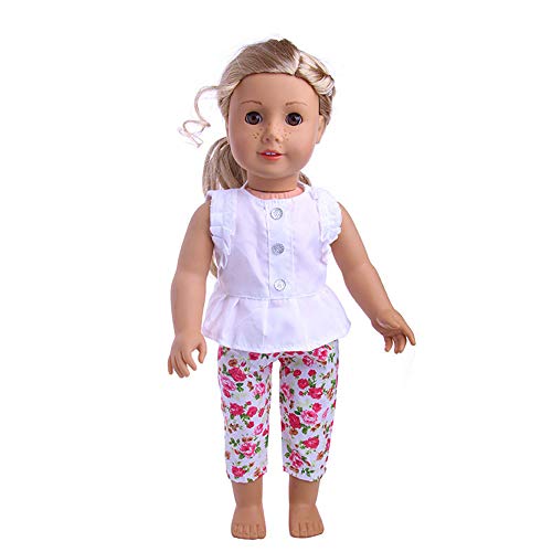 Livoty Doll Clothes Outfit Set T-Shirt Pants Set for 18 Inch American Toy Girl Doll Clothes Accessory Girl Toy (ZRJ81012106)