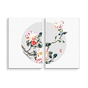 2 Panel Flower and Bird Painting Painting Wall...