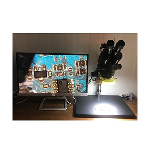 KANJJ-YU 3.5x-180x Doppel-Boom Simul Focal Trinocular Stereo-Mikroskop 34MP HDMI USB-Digitalkamera Industrieller PCB… – Bild 7