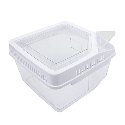 Senzeal Acrylic Reptile Terrarium Box Amphibian Transparent Breeding Box for Snake Lizard Turtle Spider Reptile Combination Terrarium White - Thumbnail 4