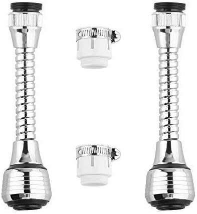 Bluecell 2pcsSilver Color Faucet Sprayer Swivel Aerator for Kitchen and Bathroom Faucet with 2pcs Faucet Adapter