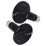 Aomryom 150W 2 Pack Ceramic Heat Emitter Infrared Reptile Heat Lamp Bulb - No Light Emitted No Harm Heater Lamp for Lizard Snake Coop Chicken Tortoise Aquarium Pet Brooder - 24hr Heat Source - Black