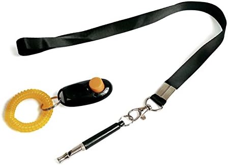 REXSONN Profession Silent Dog Whistle + Training Clicker to Stop Barking with Lanyard for Bird Cat Pet (Black)