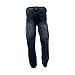 Victorious - Men's Distressed Moto Rips Jeans - Dark Indigo