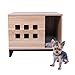 BBvilla Rectangle Wooden Pet House Ins Style Log Cabin with Entrance and Vents, Indoor Kennel for Small Dogs/Pets/Cats with Bed Mat