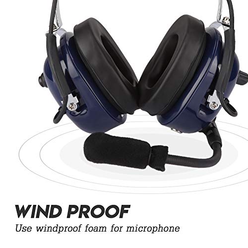 Vipxyc General Aviation Headset, Dual Plug 3.5mm Windproof 24DB Noise