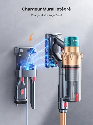 SMOTURE Cordless Vacuum Cleaner, 50KPA 600W 65Mins Powerful Cordless Vacuum Cleaner with Mattress Brush, 1M Hose, Auto Mode, Touch Screen, Scented Mop for Animal/Home/Car Hair