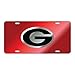 Sports Addiction Georgia Bulldogs Mirror Laser License Plate Tag Mirror Red background, Silver, Black - G logo