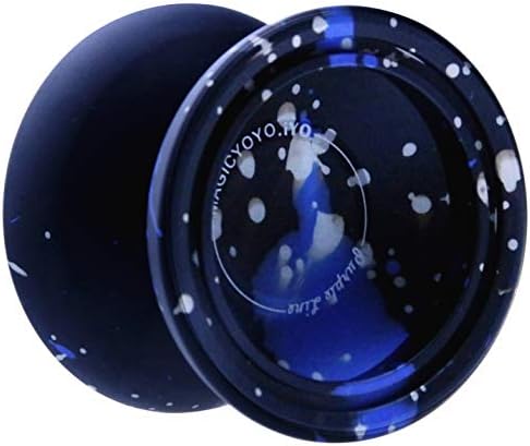 MAGICYOYO Yoyo Iyo Purple Line Professional Unresponsive Black Splash Blue and Silver Yoyo with Bonus Gift Yoyo Glove, Yoyo Bag, 5 Yoyo Strings