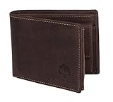 Handmade RFID Blocking Genuine Leather Bifold Wallets with Coin Pocket Designer Engraved Fashion with Card Pockets for Cash Bills By Rustic Town ~ Gift for Teen Boys Girls Men Women ( Dark Brown )