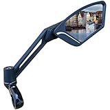 Scratch Resistant Glass Lens,Handlebar Bike Mirror, Adjustable Safe Rearview Mirror, Bicycle Mirror (Sliver Right Side) ME-003RS