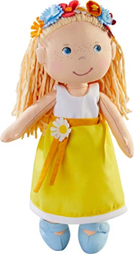 HABA 303664 - Puppe Wiebke , Weiche Stoffpuppe zum Spielen und Kuscheln mit Kleid zum An- und Ausziehen, Puppe aus…