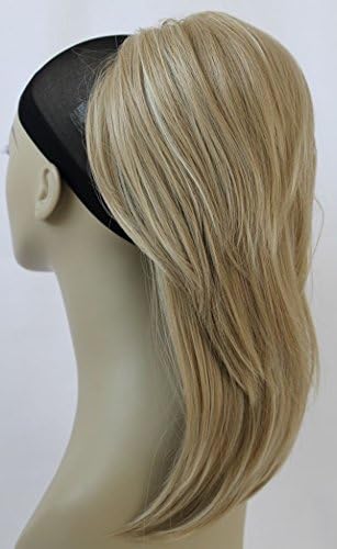 New UpDo Straight Synthetic Drawstring Scrunchies Instant Hairdo Bun Ponytail long Hair Wig Extension (LIGHT MIX BLONDE #24/88)