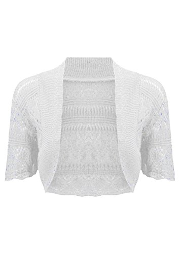 Urban D Ladies Bolero Crochet Cap Sleeves Knitted Short Open