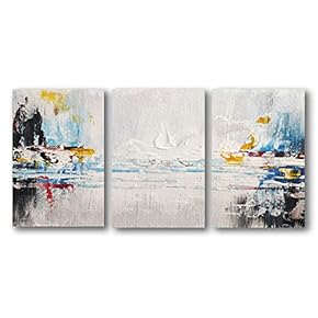 3 Panel Abstract Oil Painting Pictures Home Wall...
