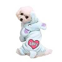 Pet Clothes Dog Cat Cute Pig Brown Bear Elephant Koalas Transfiguration Coat Dress Up Warm Dog Apparel Jacket Small Pet Clothes Sweatshirt Pig Sweater Dog Winter Outfits Doggy Costume (Sky Blue, M)