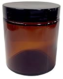 8 Ounce Amber Glass Straight Sided Jar with Lined