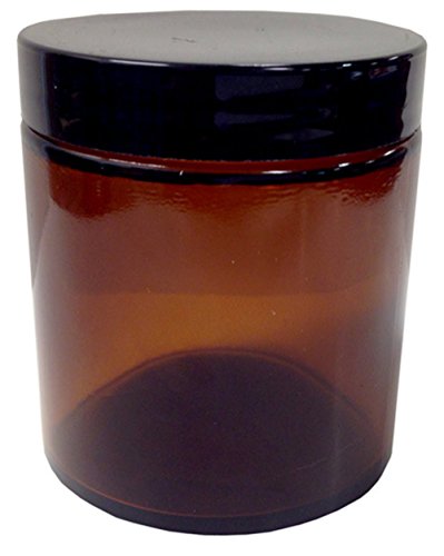 8 Ounce Amber Glass Straight Sided Jar with Lined Lid, includes Gift Card [1 Pack]