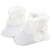 Voberry Baby Toddler Girls Knit Soft Winter Warm Snow Boot Fur Trimmed Pom Pom Boots (12~18 Month, White 2)