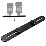 Lonker Dual Flash Bracket Tripod Mount for 1/4" Screw Studio Video Light Stand External Flashlight Speedlite Camera ( Without Hot Shoe Socket)