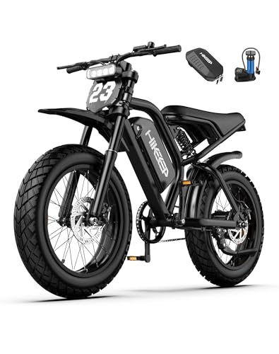 HiKeep Electric Bike for Adults, Peak 1500W Motor, 48V 17.5Ah Removable Battery, 20" x 4.0" Fat Tire Ebike, Up to 30MPH, 70 Miles Range, Full Suspension, Dual Disc Brakes, UL Certified