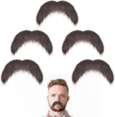GHPKOTW 4 Barbas Postizas Divertidas – Set De Bigotes Falsos Para Halloween, Carnaval Y Cosplay, Talla Única, Estilos Variados Para Adultos Y Niños
