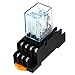 Uxcell 4PDT Electromagnetic Power Relay with Socket Base, DC12V Coil, 14 Pins