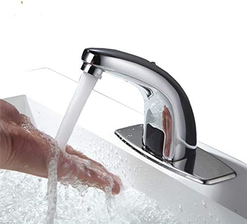 Tagve Water Saving Chrome Finish Inductive Electric Automatic Touchless Infrared Sensor Copper Faucet , Silver