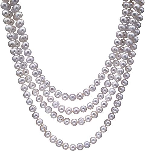 HinsonGayle Handpicked 8.5-9mm Lustrous White CirclÃ© Baroque Freshwater Cultured Pearl Rope 82"