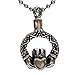 Lauren Annabelle Studio Cremation Jewelry Claddagh in Circle Irish Celtic Urn Stainless Steel Ashes Pendant Necklace Men Women