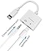 Lightning to 3.5 mm Headphone Jack Adaptor & Charger, Fourcase 2 in 1 Aux Audio & Charge Splitter Adaptor Headset Earphone Connector Lightning Cable for iPhone7/8/X