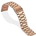 Aresh Compatible with Fitbit Versa 2 Bands Versa Lite Versa SE Versa Band, Solid Stainless Steel Replacement Metal Strap Compatible withWomen Men (Rosegold)