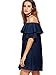 Milumia Women's Off Shoulder Ruffles Shift Loose Summer Vacation Mini Dress Navy Large
