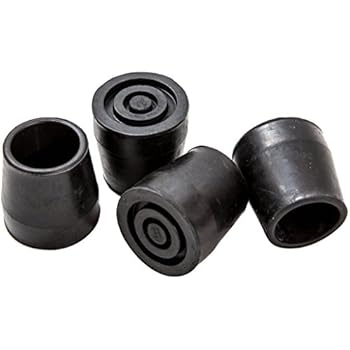 PCP Replacement Walker Tips, Reinforced Rubber Glides, Fits 1.14
