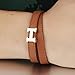 Fashion Ahead Men Women Stainless Steel 2 Layers Leather H Bracelet Belt Clasp, Black / Brown