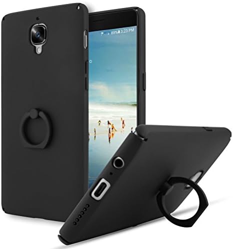 Bestsky OnePlus 3/3T Case with 2 in 1 Ring Holder Kickstand Function, Ultra-Thin Bright Color Premium PC Hard Protect Case Back Cover for OnePlus 3/3T, Black