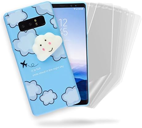 3D Squishy Blue Soft Silicone Cute Sea Lion Jumbo Fidget Toy TPU Full Body Protective Phone Case for Samsung Galaxy Note 8 (Bonus 5 pack Clear Anti-Scratch TPU Film Screen Protectors) by SkylerShield