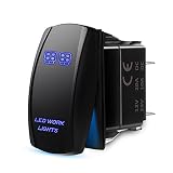 MicTuning MIC-LSL1 5Pin Rocker Switch On-Off Led Light 20A 12V - Led Work Lights, Blue