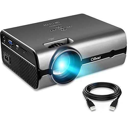Projector, CiBest Video Projector with 2500 Lux 170" Display Portable Mini LED Home Theater Entertainment Projector1080P Supported, Compatible with PS4, HDMI, VGA, TF, AV and USB