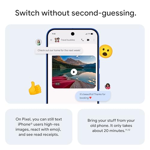 Google Pixel 10 - Unlocked Android Smartphone - Gemini AI Assistant - Advanced Triple Rear Camera, Fast-Charging 24+ Hour Battery, and 6.3