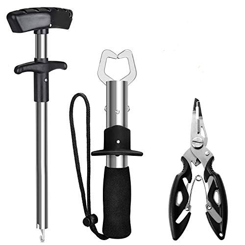 JOLIGAEA Angelzange, T-Typ Separator für Angelhaken, Fisch Greifer, 3 Stück Multifunktionales Edelstahl Angel Werkzeug…