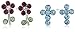 Kate & Lucy Girls' Sterling Silver 2 Piece Crystal Cross and Flower Stud Earrings Set